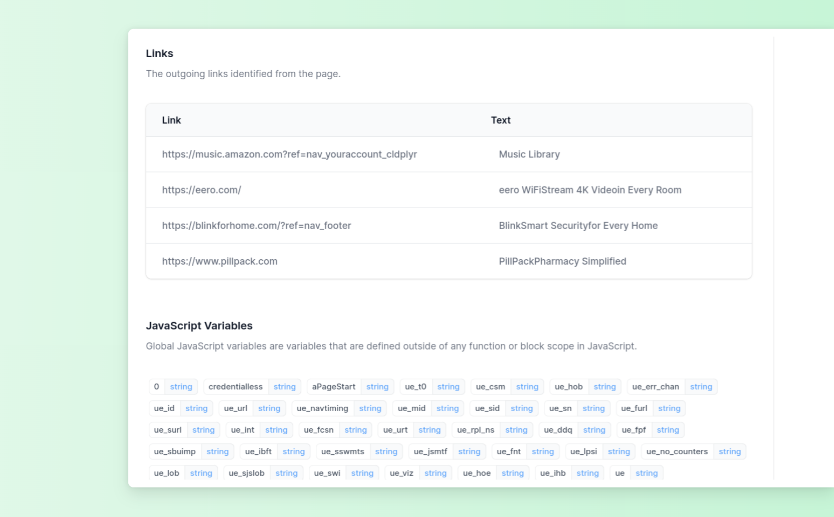 Tiny Scan Analysis of HTML Document